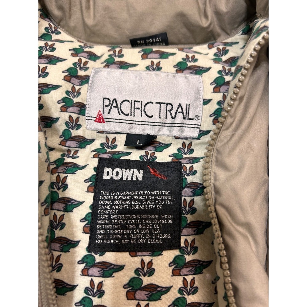 Vintage 90's Pacific Trail Puffer Vest Jacket Men's size L Full Zip Duck Down a5 - Picture 5 of 11